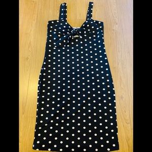 Black & white Polka Dot Fitted Mini Dress